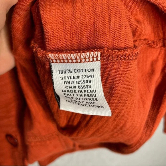 Habitat Cotton Lagenlook Pebble Rolled Edge Button Down Long Sleeve Cardigan Top - Picture 4 of 6